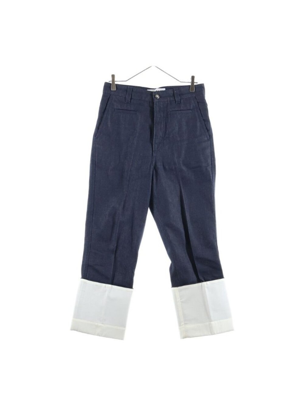 Loewe Logo Patch Denim Pants Fisherman Cotton Turn Up Indigo